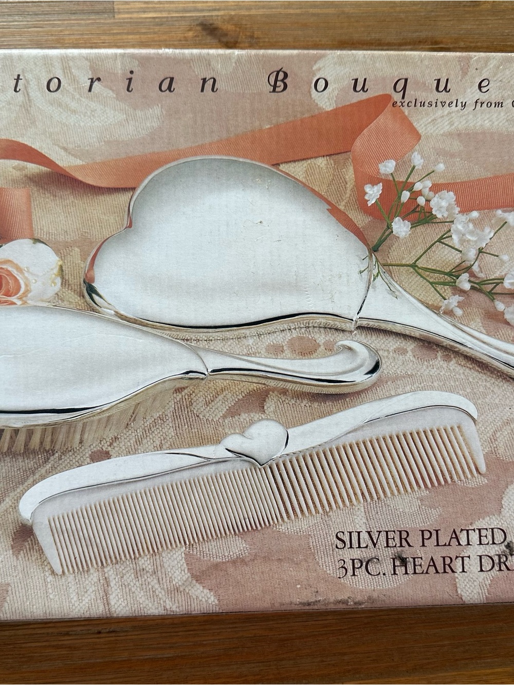 Godinger Silver Plated Heart Brush & Comb Set